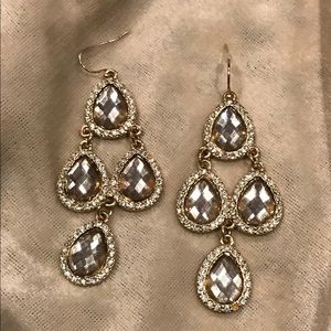 Gorgeous gold and crystal chandelier earrings